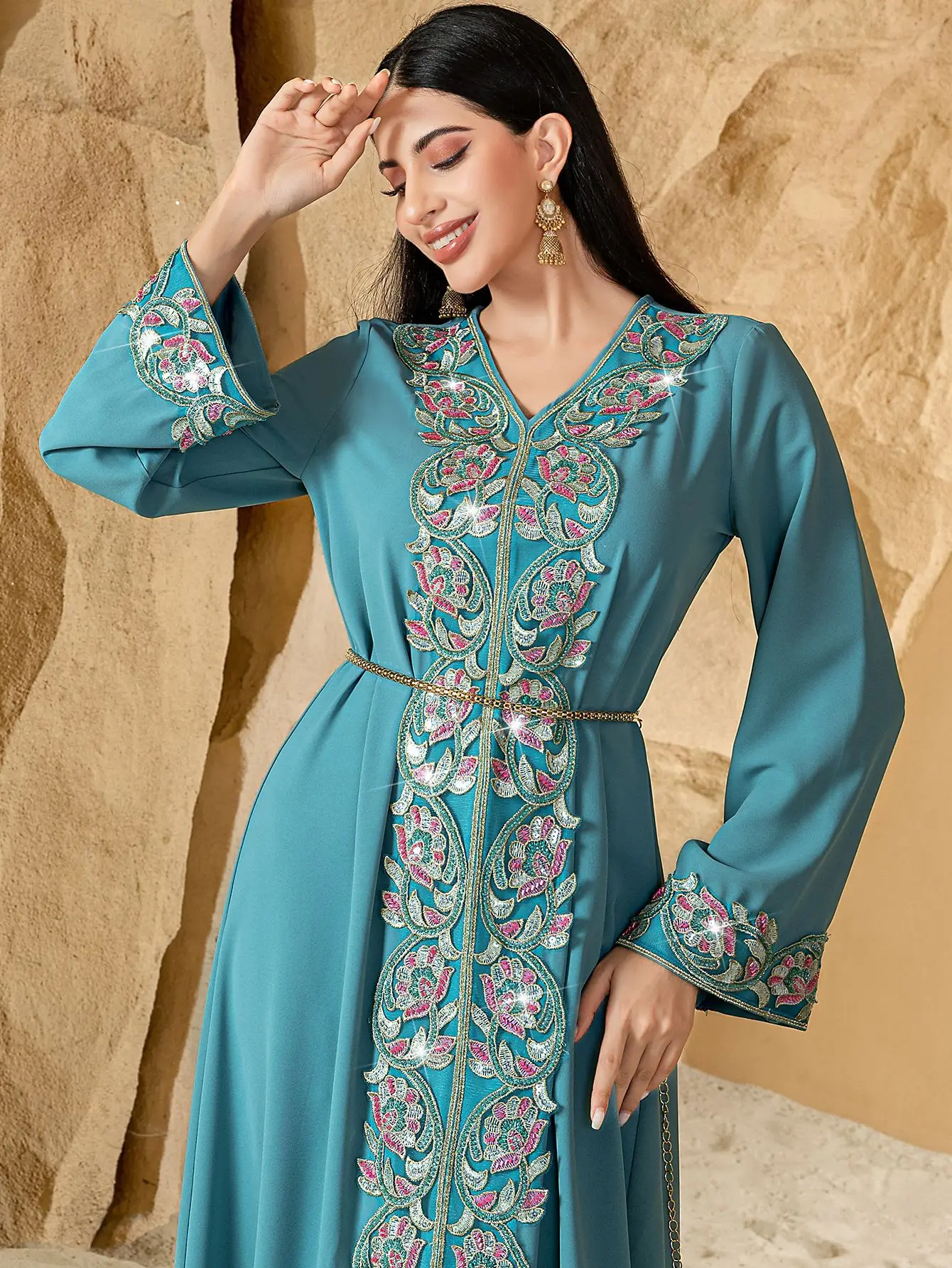 

Embroidery Dress Women Eid Abaya Muslim Party Long Dresses Caftan Robe Jalabiya Ramadan Dubai Kaftan Islam 2025 Vestidos Largos