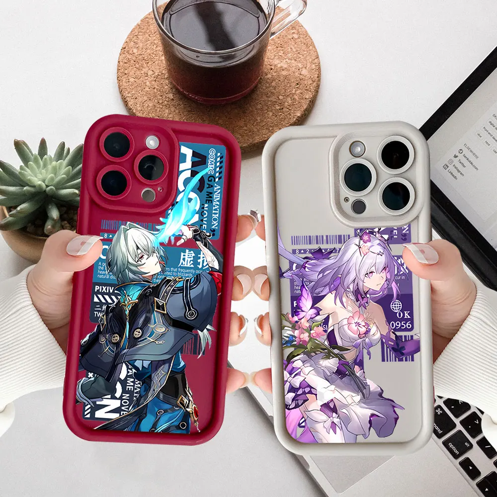 

Honkai Star Rail Anaxa Castor Phone Case For iPhone 17 Air 16 16e 15 14 Plus 13 12 11 Pro Max Coque Liquid Silicone Cover Fundas