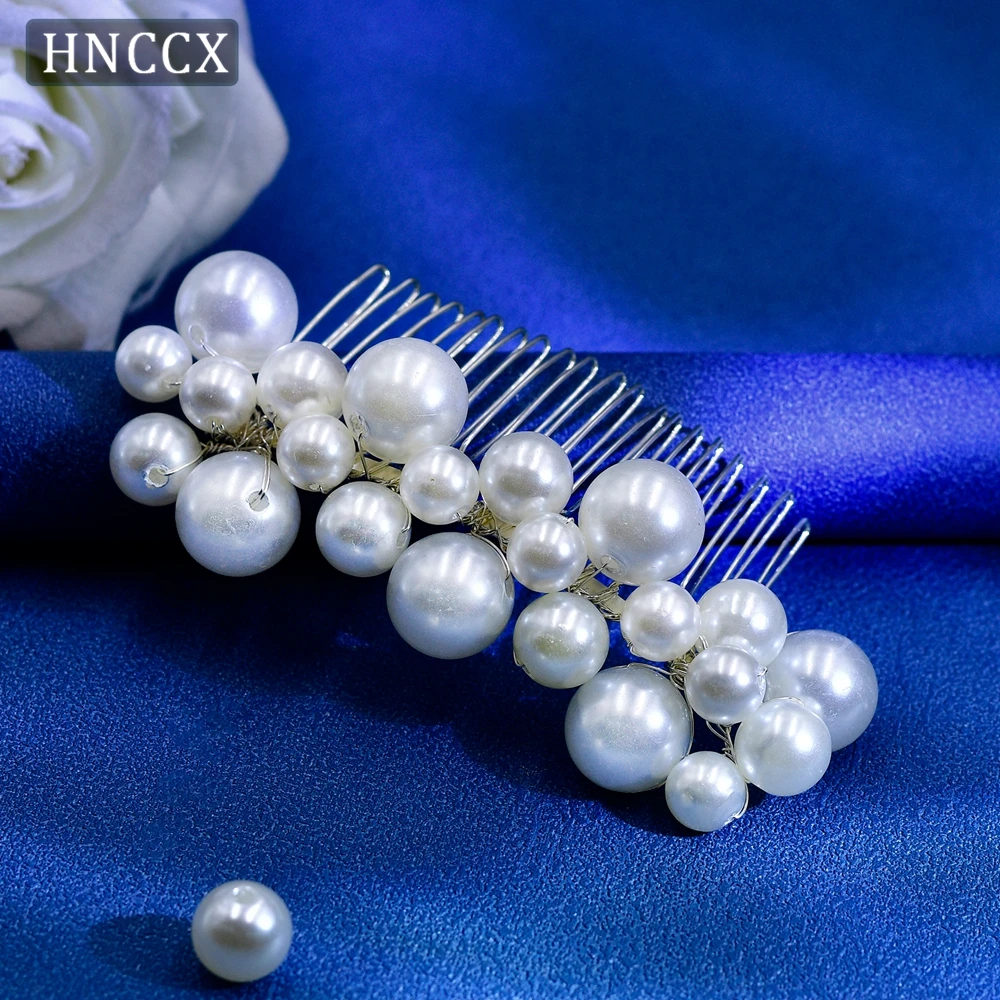 HNCCX Handmade Bridal Pearl Hair Comb Headpieces Wedding Hair Accessories Women Headdress Girls Hair Ornament For Party CP641