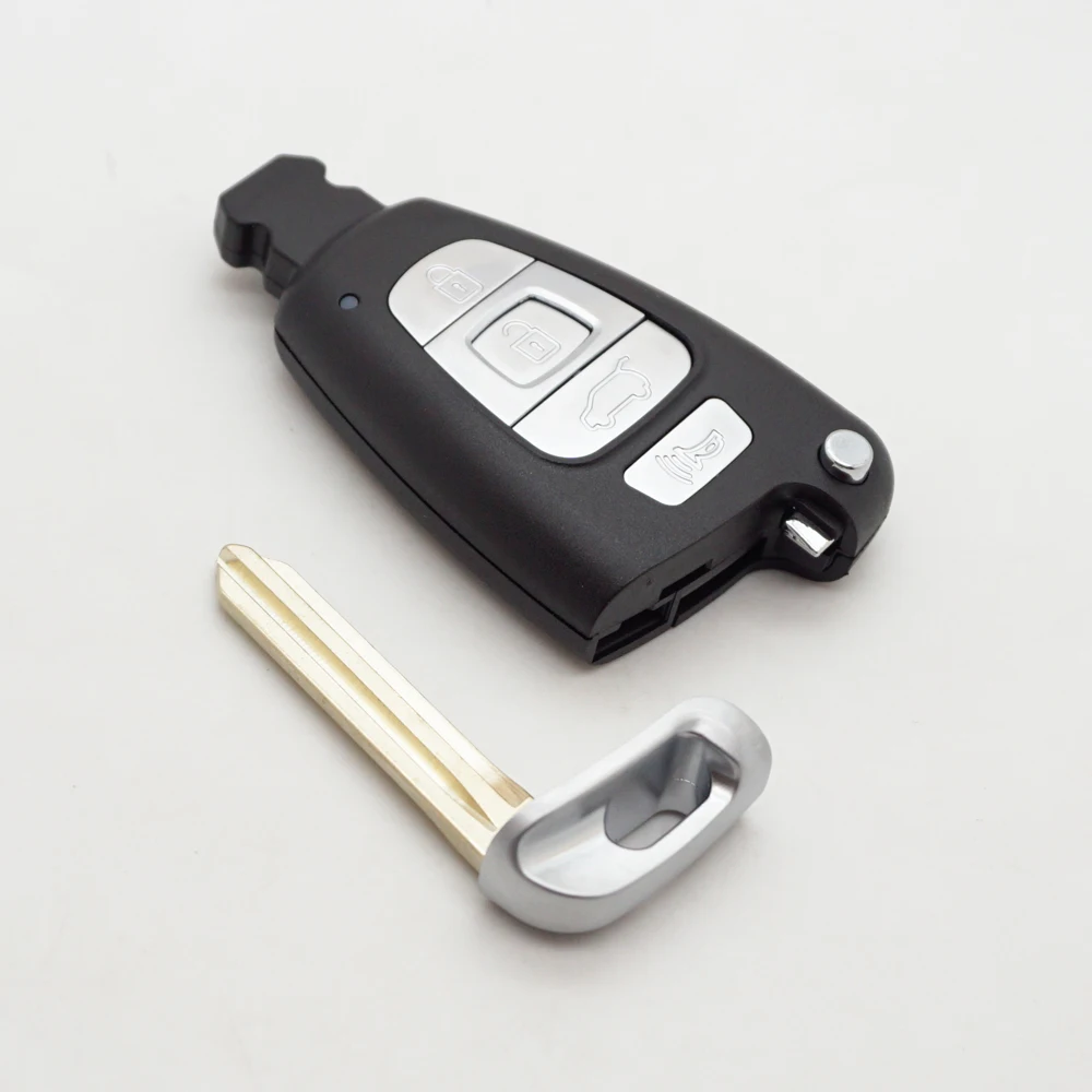 Cocolockey Car Key Shell Fob Fit for Hyundai Veracruz Ix55 2007-2012 4 Button Smart Remote Keys Housing Replacement