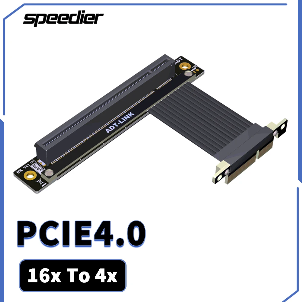 رافع PCIE للكابل المزدوج ، الشريطي ، السرعة الكاملة ، PCI Express ، كابل شريطي 16x إلى 4x ، RTX extensio ، Gen4.0 ، PCIE ، 90 درجة GPU