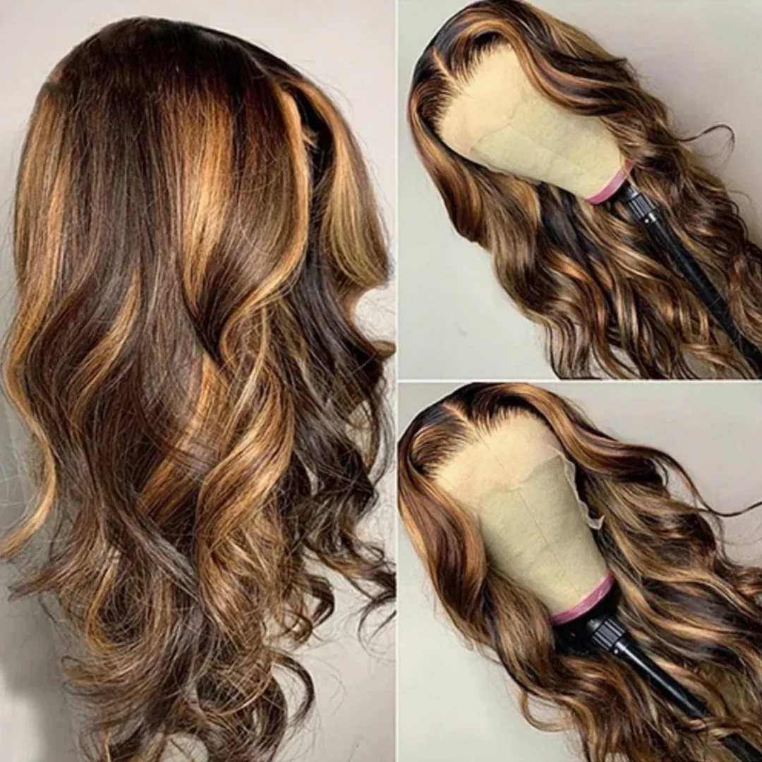

Highlight Blond 16inch 5*5 Body Wave Lace Front Hair 100% Human Hair Wig 150 Density with Baby Hair Pre-Plucked Soft Hair Wig