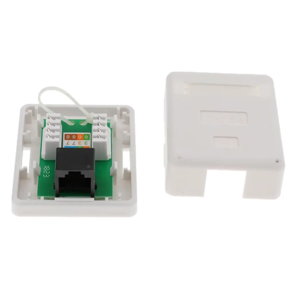 ABS 1 Port Face Plate Surface Mount Box Cat5e Networking Hub for Office Area Cable Management Solution
