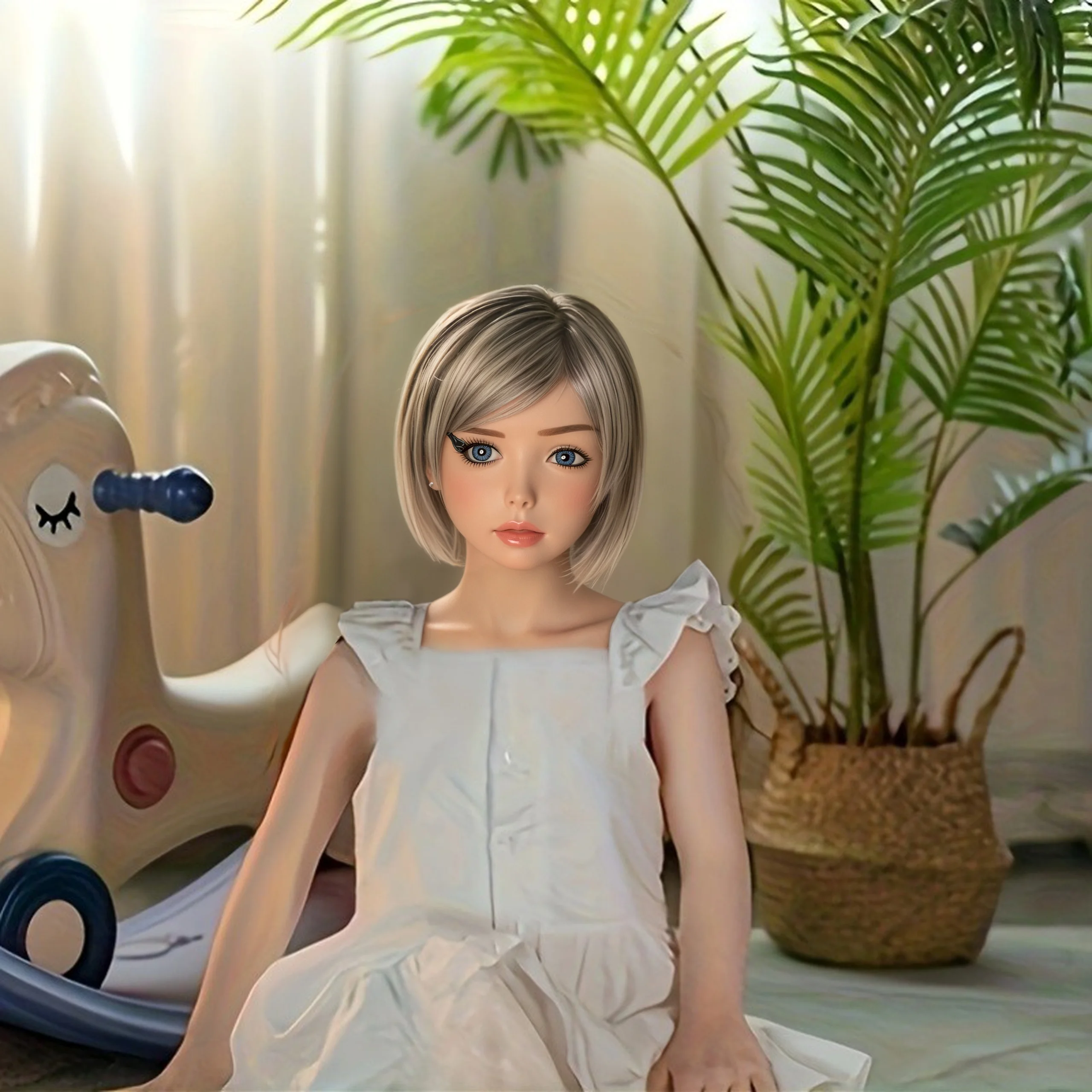 Bambola anime stile campus da 103 cm con doppia coda di cavallo, figura posizionabile con corpo morbido in TPE, decorazioni per la casa da collezione, venditore locale Shipp