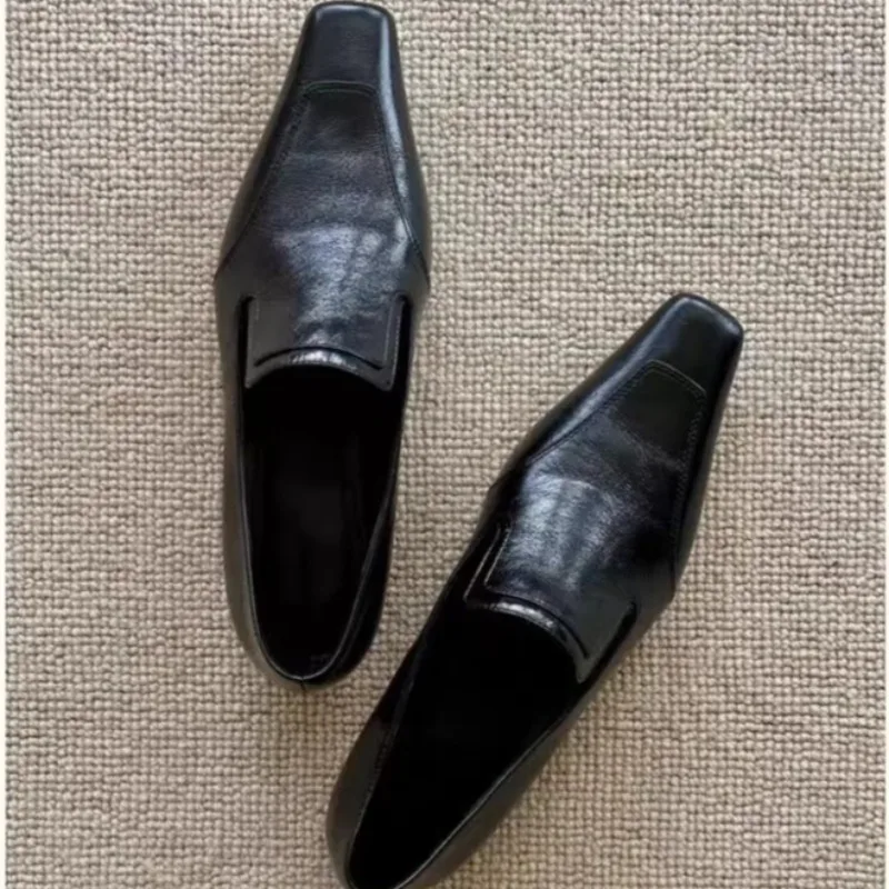 Retro Square Toe Deep Mouth Slip-on Low Heel Women's Shoes Summer New Soft Sole Single Shoes view 5