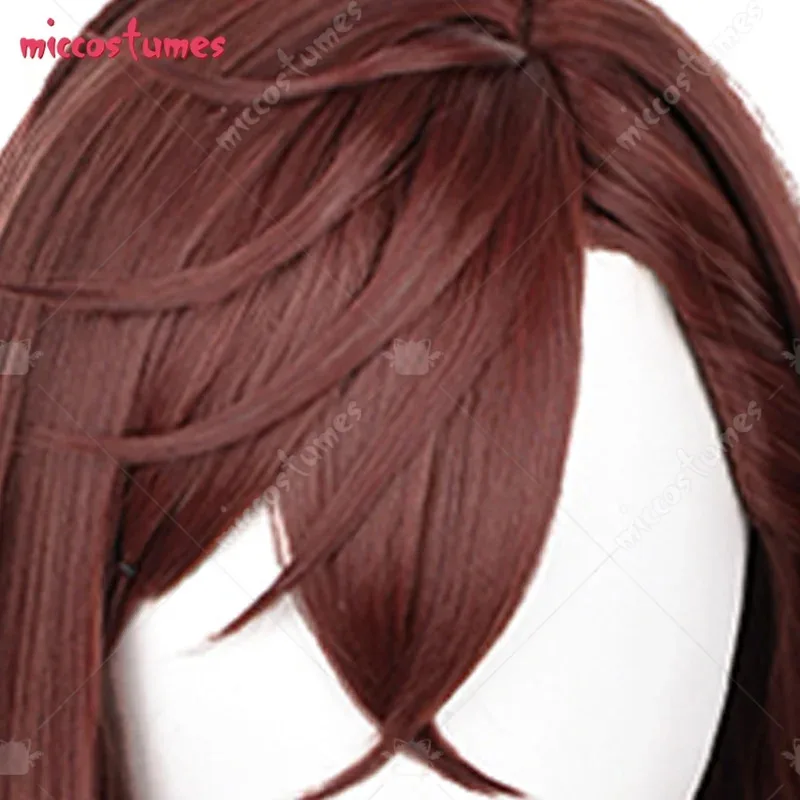 CyMICCOSTUMES Peruca feminina Ayase Cosplay curta peruca marrom avermelhada