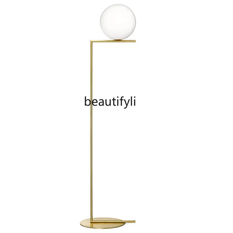 Simple Vertical Floor Lamp Living Room Designer Glass Ball Living Room Study Floor Lamp