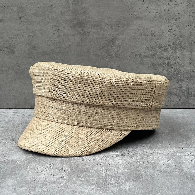 

Соломенная кепка с защитой от ультрафиолета, женская шляпа от солнца с полями, козырек, соломенная шляпа с плоским плющем, шляпа газетчика, берет таксиста, бумажный уличная пляжная шляпа