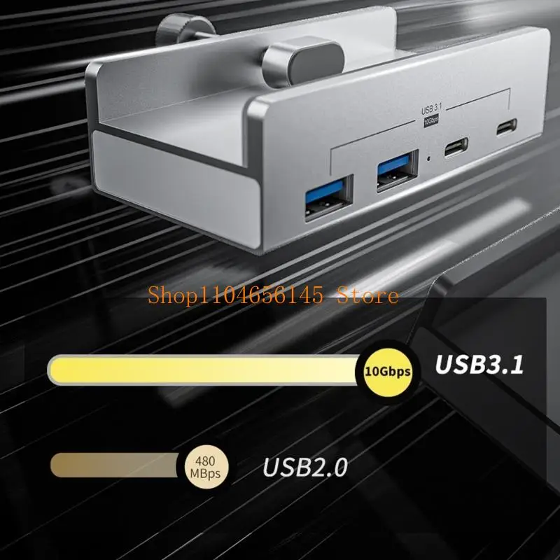 

10Gbps Aluminum USB Hub USB 3.1 HUB Phone Holder Multiple Extend Dock Splitter for Laptop Desktop Computer Accessories