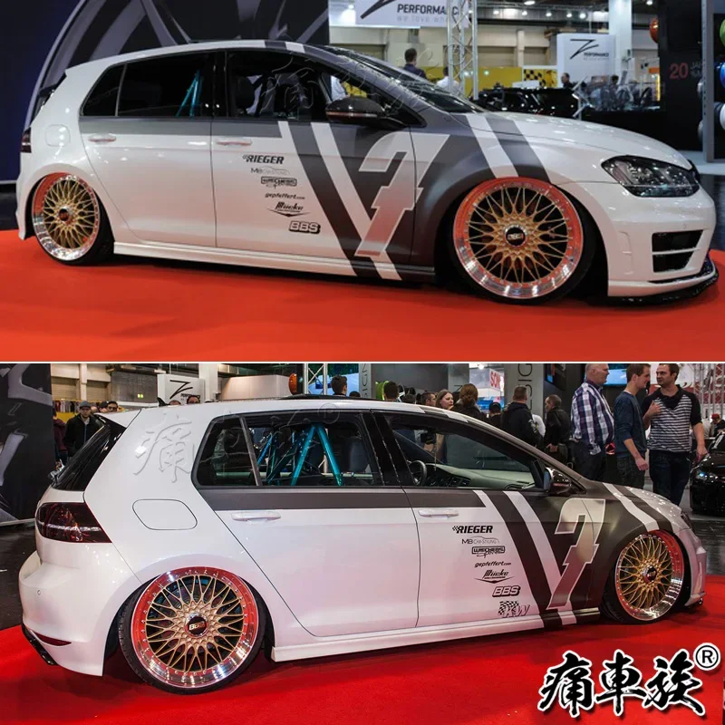 ملصقات السيارات لسيارة VW Golf 6 Golf7 الديكور الخارجي لتعديل الجسم فيلم ملصق السباق