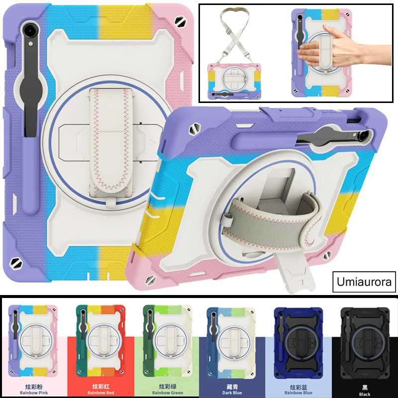 

For Samsung Tab S7 S8+ S9 Ultra S10 FE+ Plus SM-X620 X820 X920 X520 X610 Heavy Duty Rugged Tablet Case Stand Shockproof PC Funda