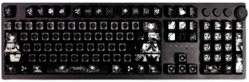 Imagem -06 - Genshin Impact Raiden Shogun Anime Custom Keycaps Black Hole Keycap Revestido para Teclado Mecânico Design 104 Chaves por Conjunto