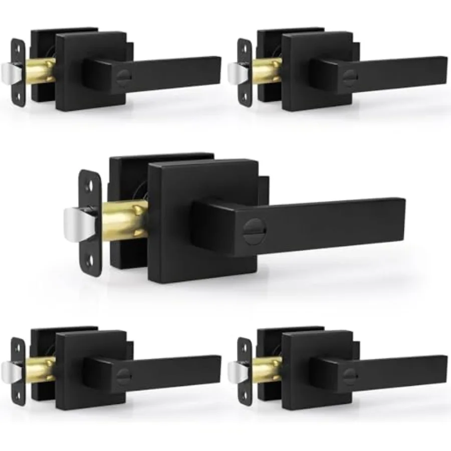 

Matte Black Door Handles Interior Door Knobs Keyless Privacy Bedroom Door Lock Heavy Duty Zinc Alloy Home Improvement Door Leve
