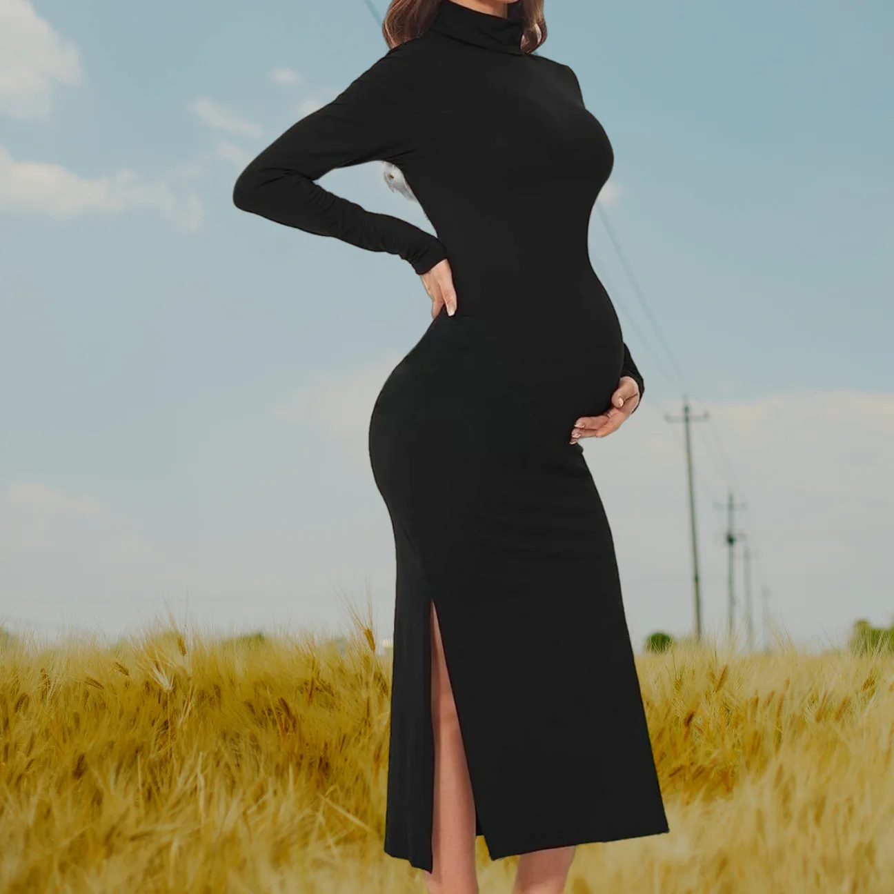 

Photo Studio Photography Pregnant Women Photo Dress Pregnant Women Photography Stretch Split Long Dress