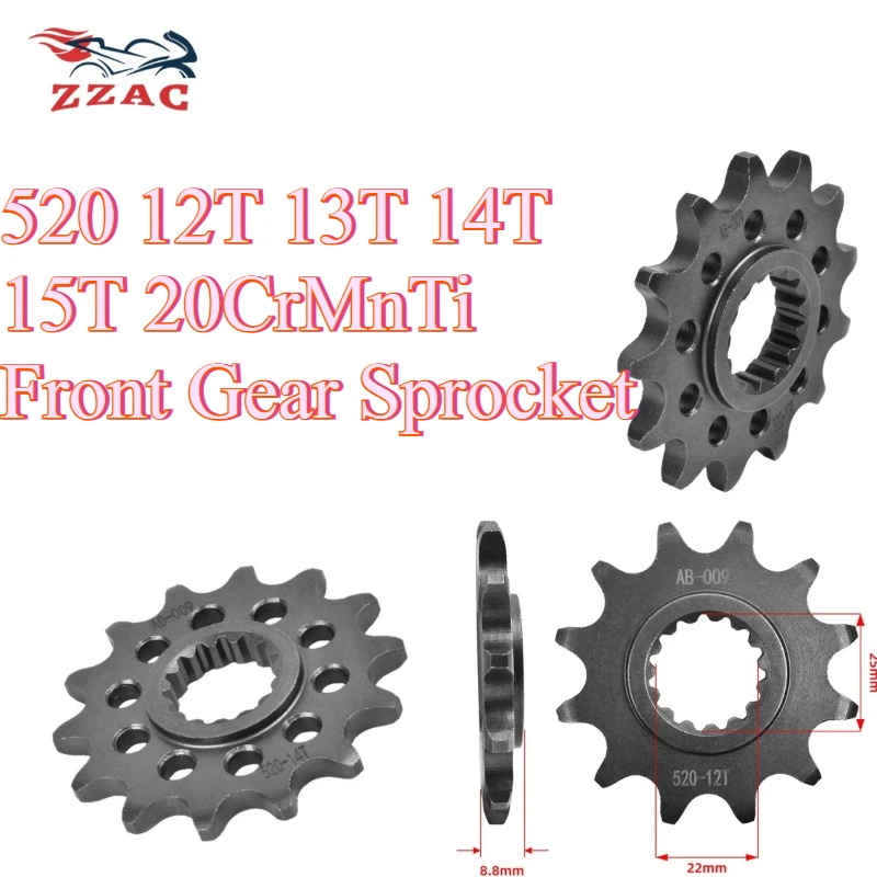 520 12T 13T 14T 15T 20CrMnTi Front Gear Sprocket For KT/M 125 150 250 300 350 380 400 450 EXC MX SX XC MXC SMR XC-F SX-F XC-W RR