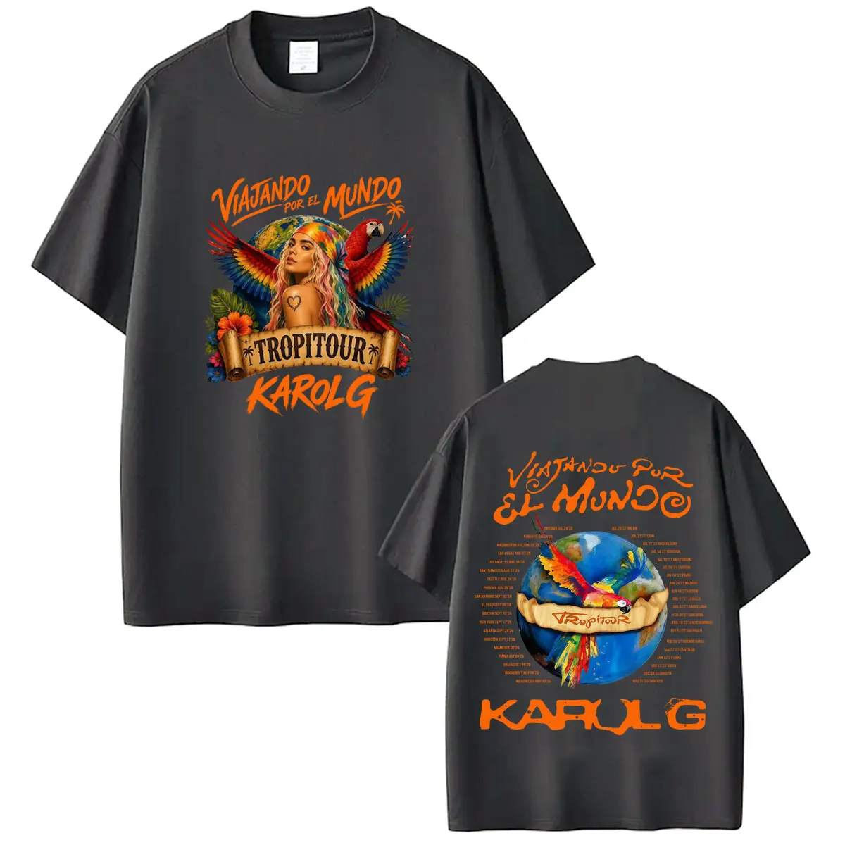 Karol G No Me Arrepiento De Sentir Tanto Album 2026 T-Shirt für Männer und Frauen Hip-Hop T-Shirt Kurzärmeliges Lässiges Lockeres Baumwoll-T-Shirt – Detail 5