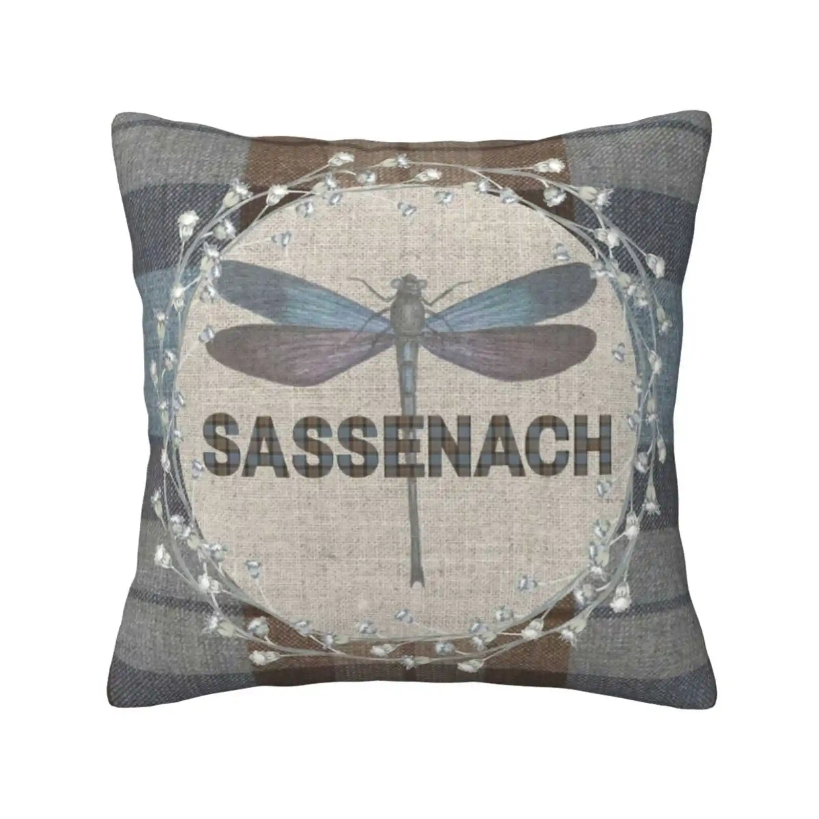 Outlander-Fraser Tartan Kilt-Sassenach Dragonfly And Thistle Home Sofa Car Cushion Cover Pillowcase Diana Gabaldon Sassenach