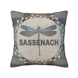 Outlander-Fraser Tartan Kilt-Sassenach Dragonfly And Thistle Home Sofa Car Cushion Cover Pillowcase Diana Gabaldon Sassenach