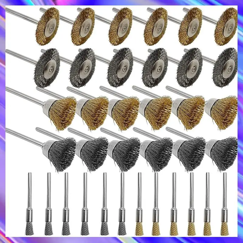 

Набор проволочных щеток B69C, 36 шт./компл., набор латунных и проволочных щеток, вращающиеся аксессуары для инструментов для полировки и чистки инструментов