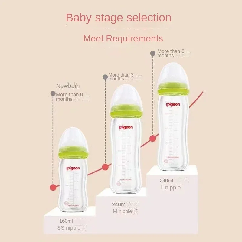 160ml Baby Nipple Bottle Baby Wide Mouth Glass Bottle Newborn Bottle PPSU Feeding Bottle Kids Boys Girls Anti-choking Bottles