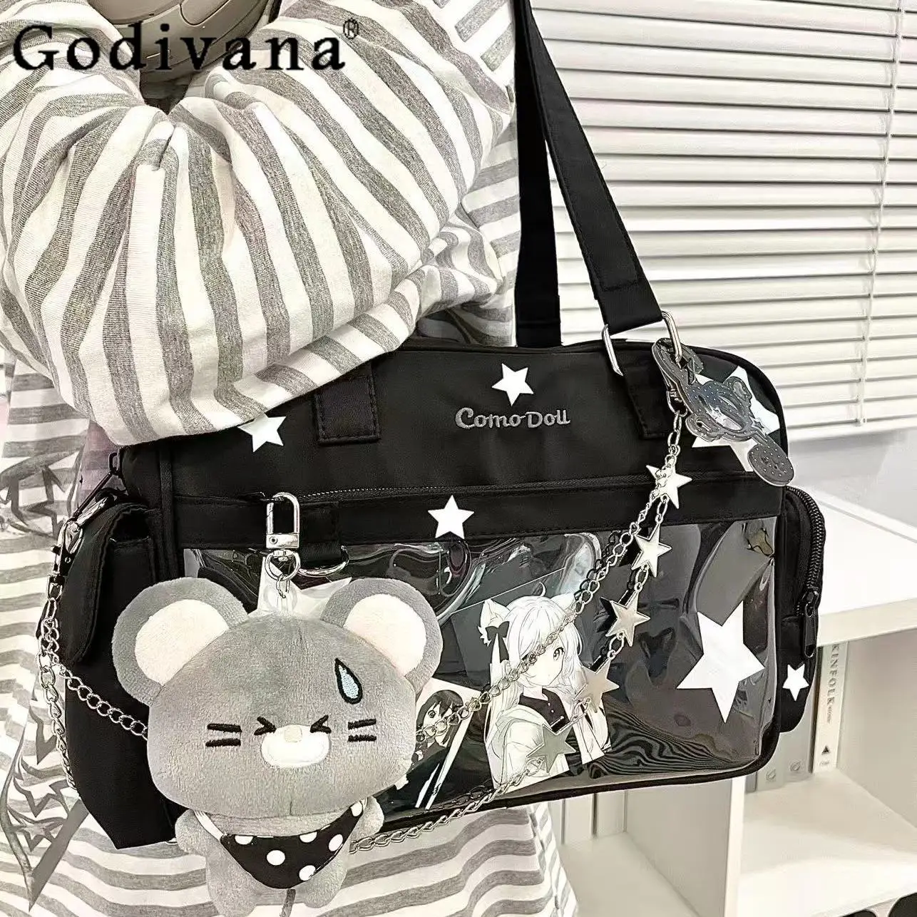 

Y2K Subculture Japanese Original Punk Style Lolita Pain Bag Cute Doll Bag Fan Girl Large Capacity Single Shoulder Bags for Women