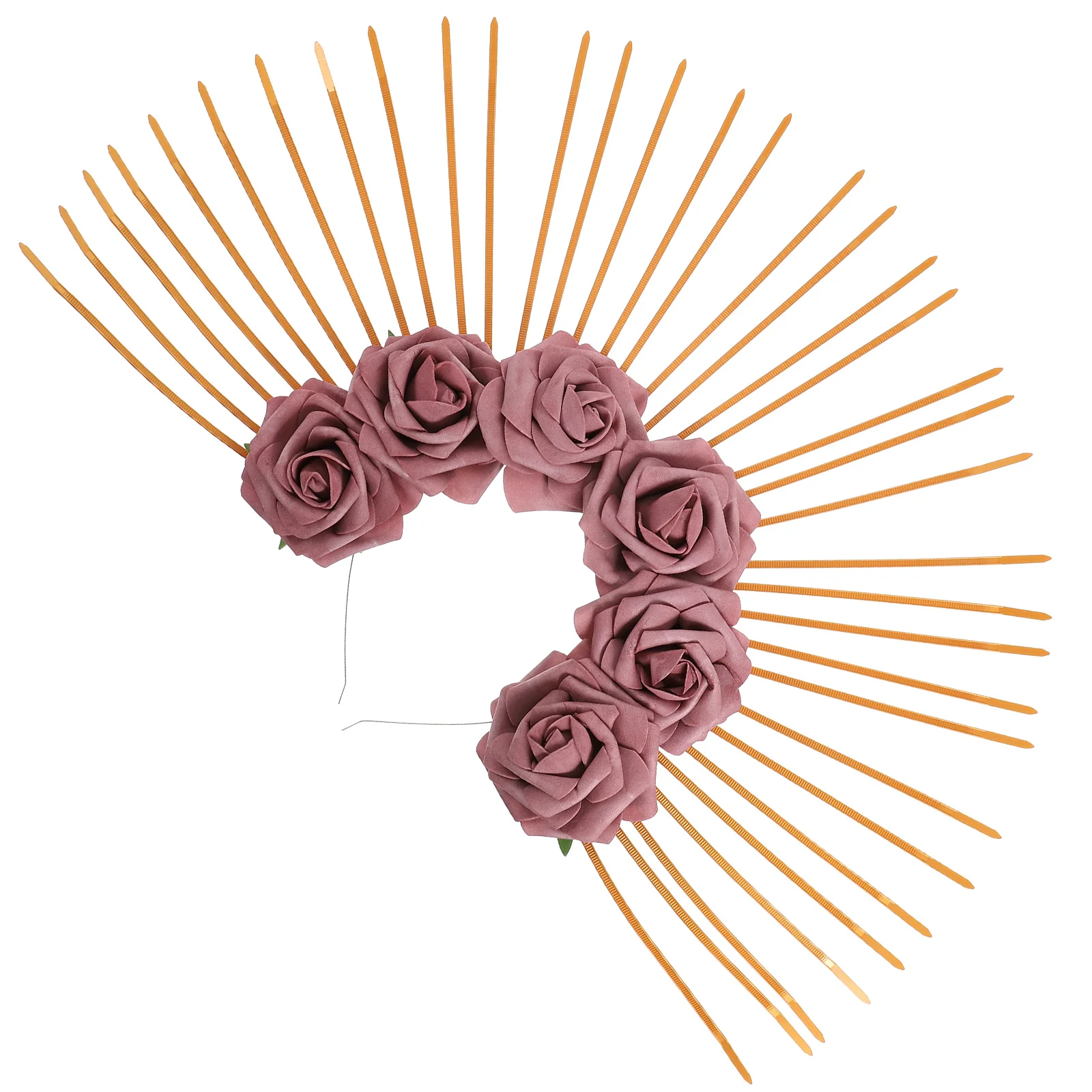 

Rose Flower Headpiece Gothic Crown Halloween Hair Band Adults Party Headdress Fiesta Crown Bridal Wedding Headband Carnival