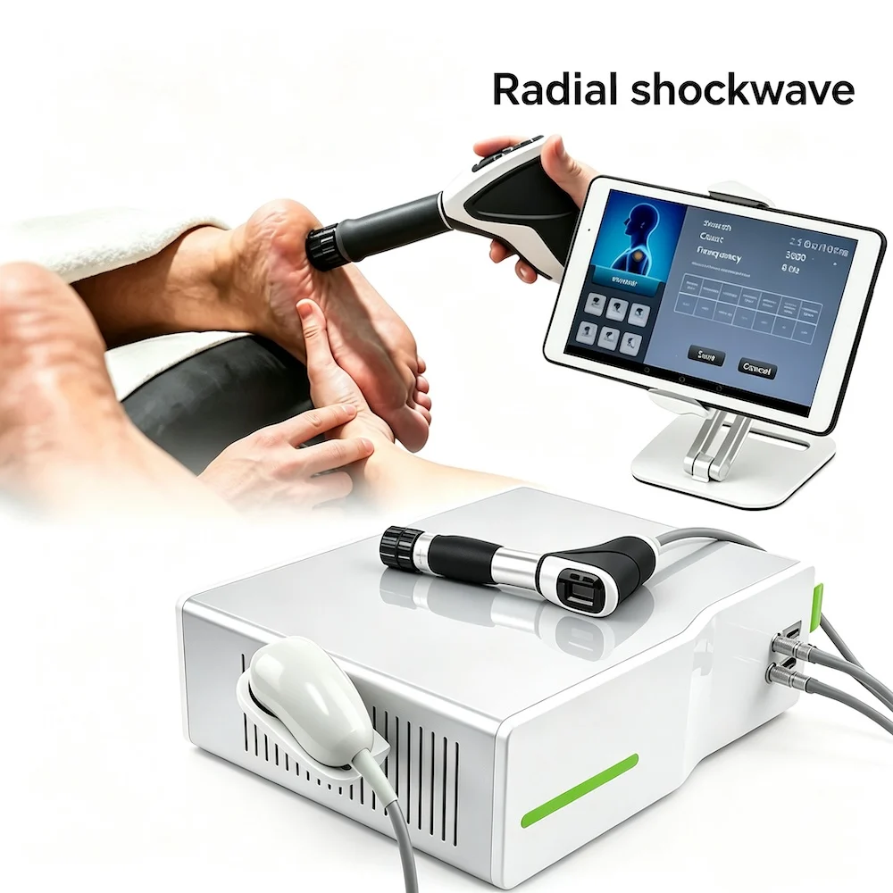 2026 Radial Shockwave Physical Pain Treat Pneumatic Shock Wave Physiotherapy Device for Sport Injury Fasciitis Treatment Clinic