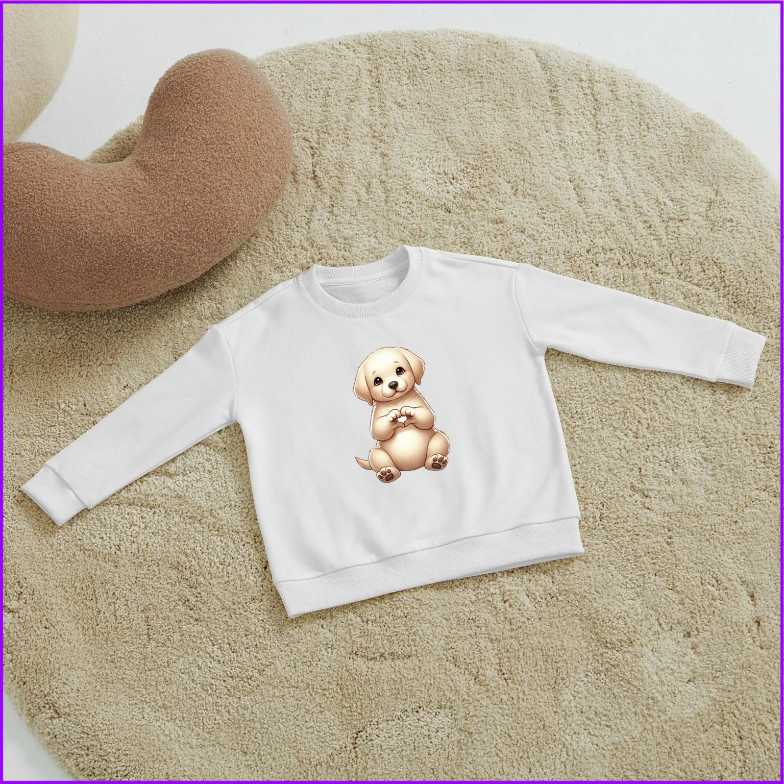 Labrador Retriever Cartoon Cute Dog Giving Heart Animal Sja596 Kids Boys Girls Hoodies Sweatshirts Chile Cosplay Letter Fashion