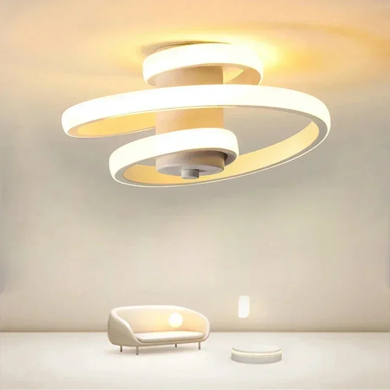 

Modern LED Ceiling Light Design Lamp Black/White Spiral For Living Room Bedroom Corridor Aisle Home Decorative Lighting Fixtures