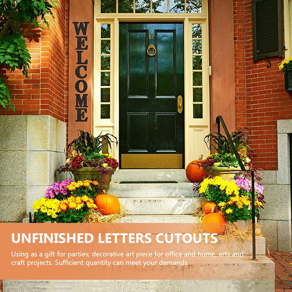 

7pcs English Alphabet Wood Chips Unfinished Smooth Wooden Slices For Diy Painting Kids Craft Home Decor Party Decorations