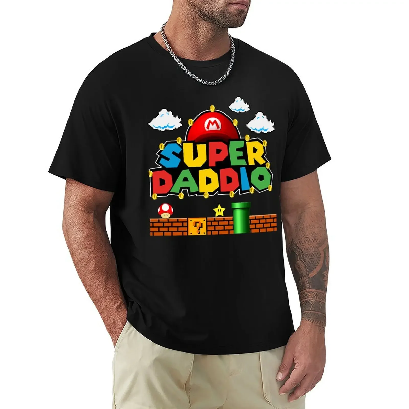 New Super Daddio Fathers Day Classic T-shirt boys animal print quick drying plus sizes big and tall t shirts for men