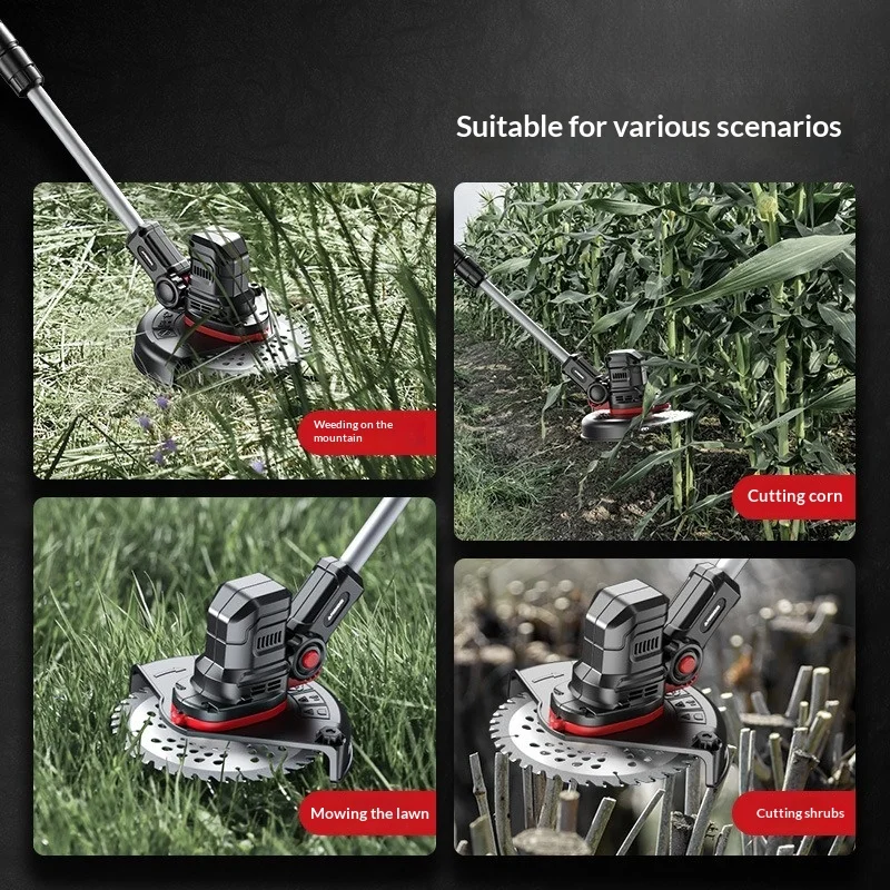 Electric Lawn Mower Light Duty High Power Battery Operated Grass Cutter Multitool Yard Tool Grass Cutter for Home Use Portable