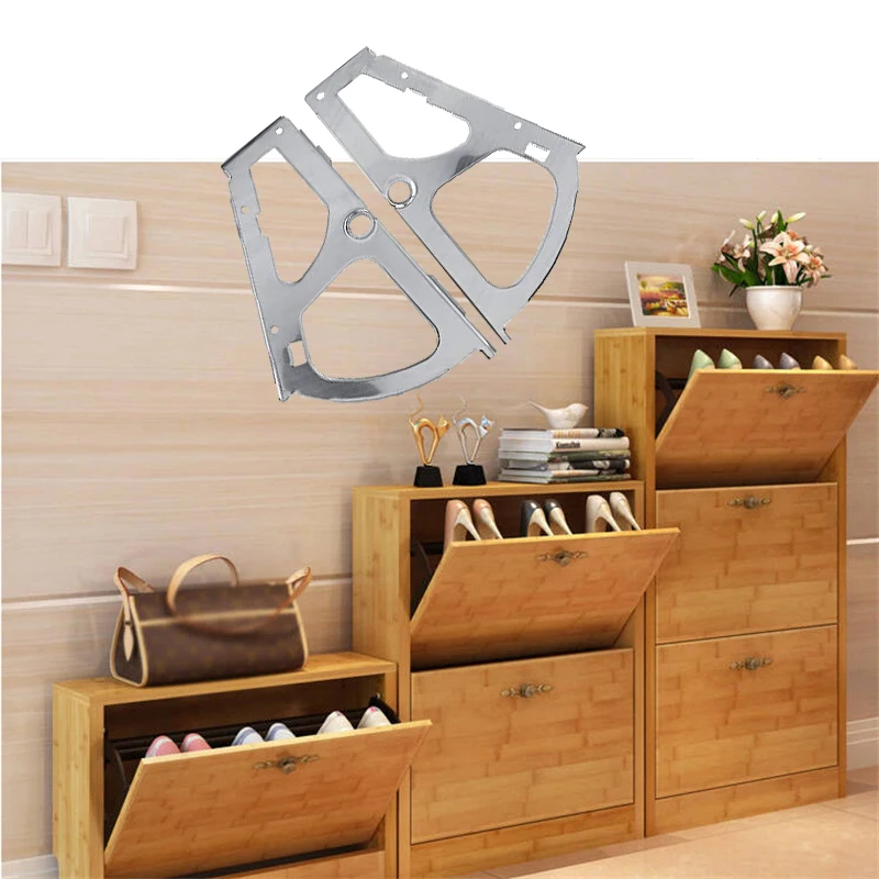 1Pair Cabinet Brackets Collapsible Self Fitting Hardware Furniture Double Layers Shoes Rack Accessories