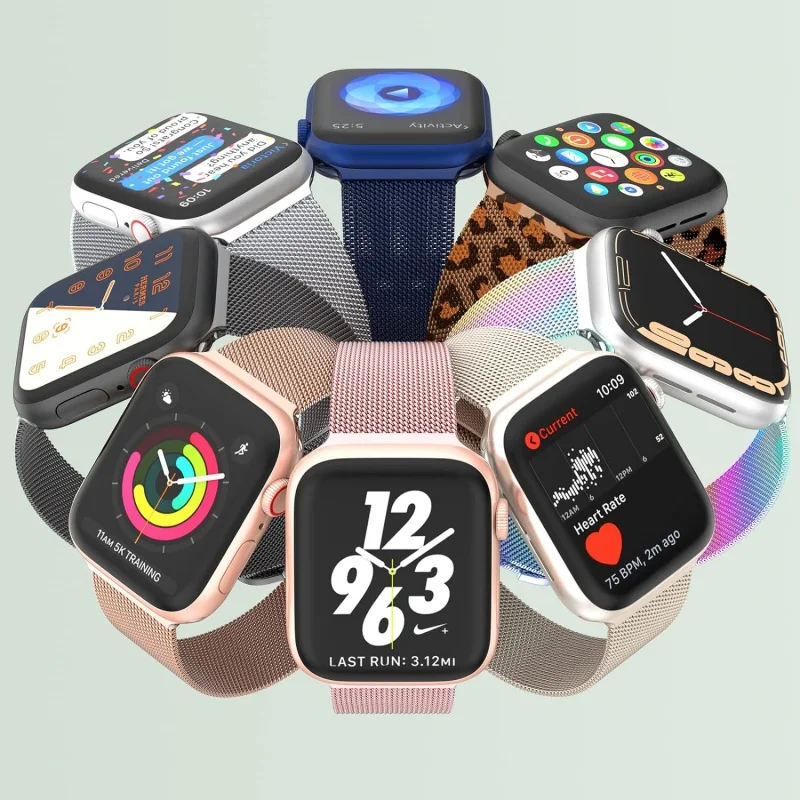 Correa Compatible con Apple Watch 9, Ultra 2, SE, Ultra 8, 7, 6, 5, 4, 3, 2, 1, 38mm, 40mm, 41mm, 42mm, 44mm, 45mm, 49mm, para mujer y M