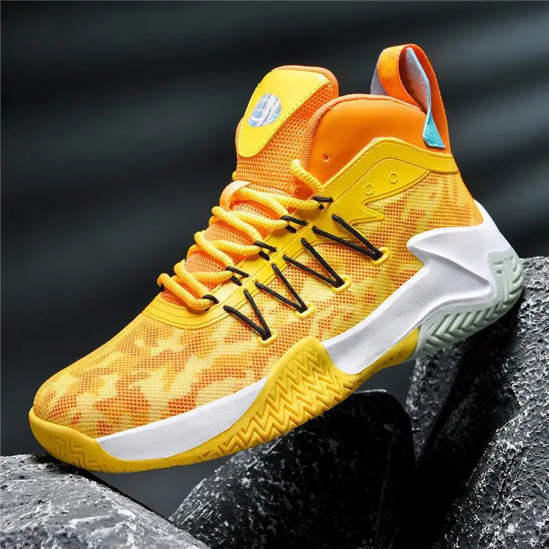 Flying Woven Basketball Shoes Autumn Mesh Breathable Student Running Shoes Rubber Sole Sneakers Non-slip Sports Trainers