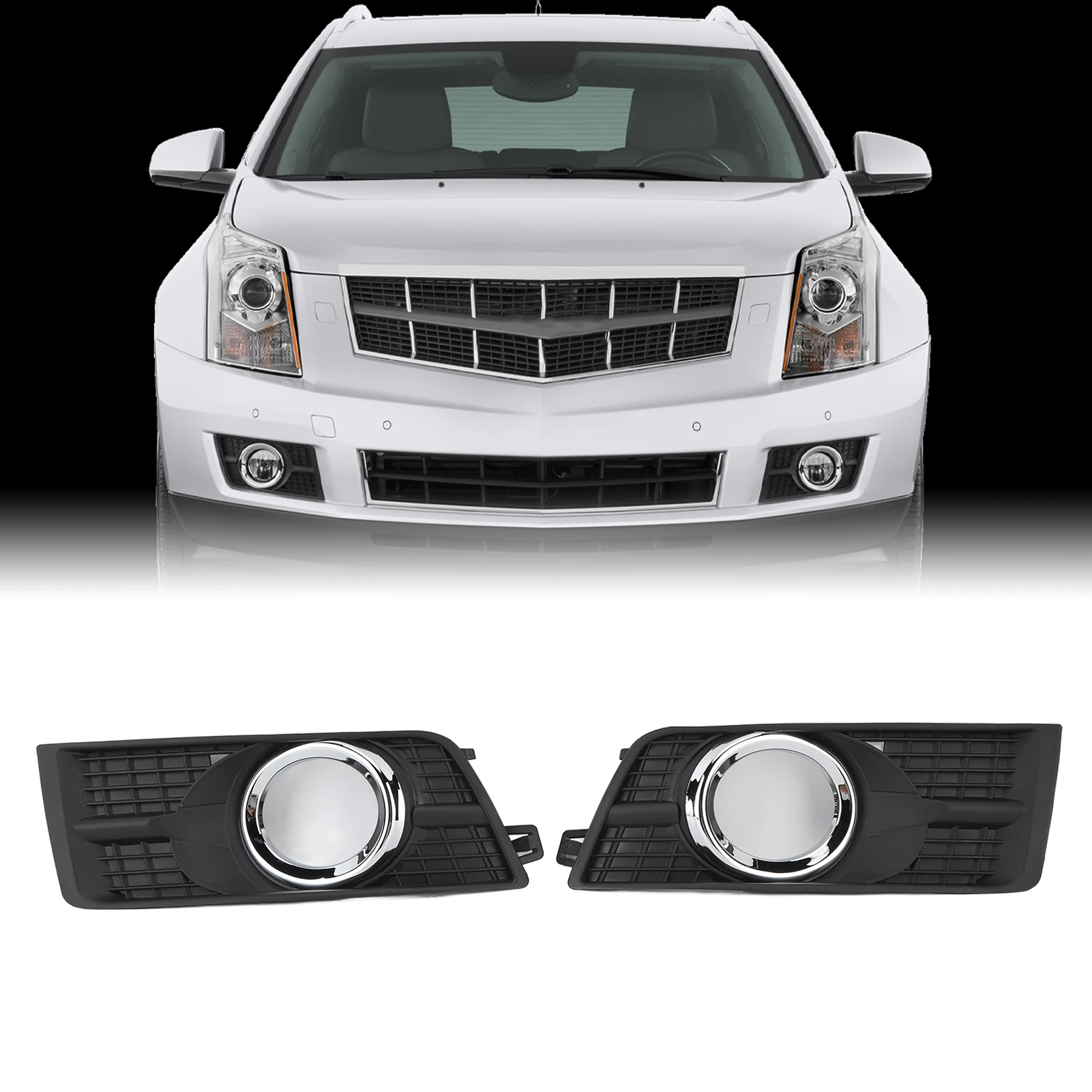 

2 шт., крышка передней противотуманной фары 25778388, рамка, хромированная отделка, левая и правая замена для Cadillac SRX 2010-2016 гг.