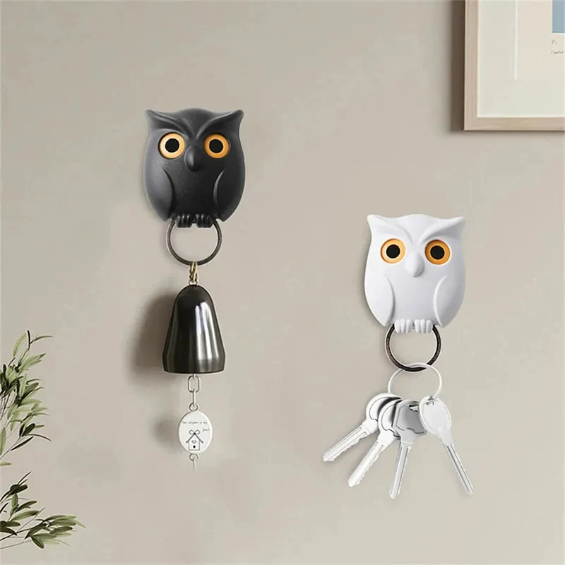 Owl Shape Key Hooks Eye-opening Hooks Magnetic Key Hooks Kitchen Storage Wall Hooks Home Decoration