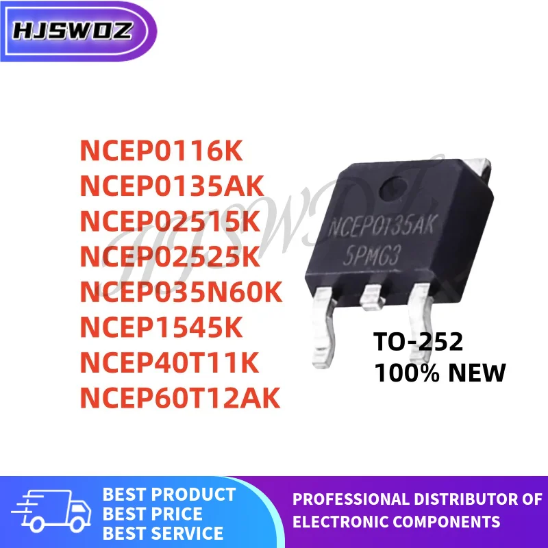 10Pcs NCEP0116K NCEP0135AK NCEP02515K NCEP02525K NCEP035N60K NCEP1545K NCEP40T11K NCEP60T12AK TO-252 New