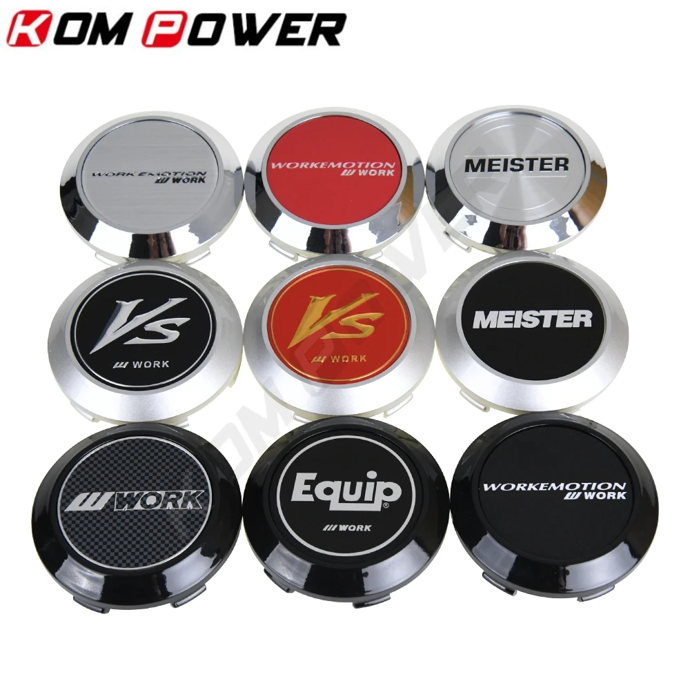 4PCS OD 68MM / ID 64MM Center Rim Cap WORK EMOTION EQUIP MEISTER VS Emblem Wheel Cover Cap Wheel Hub Cap