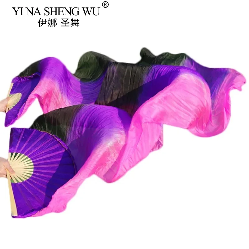 Feminino de alta qualidade véus de seda chinesa fãs de dança par de fãs de dança do ventre barato venda quente turquesa + roylblue + branco