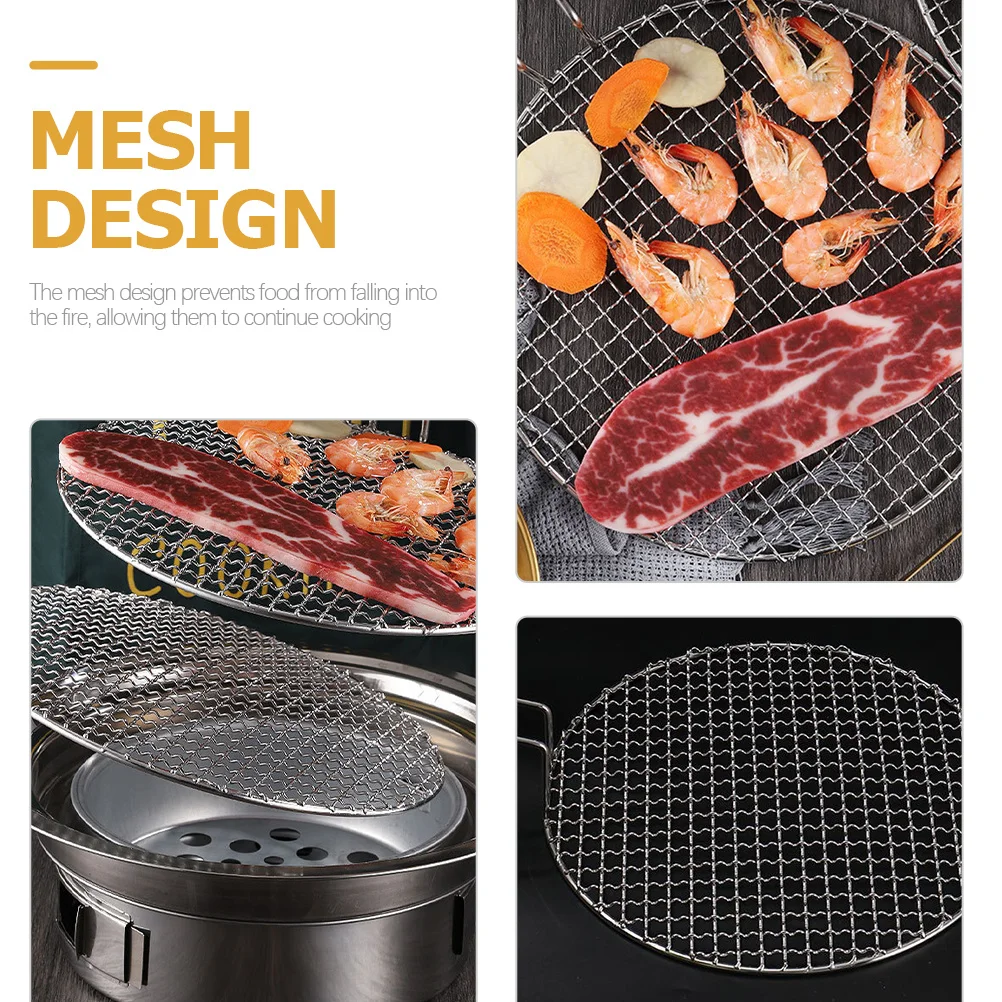 

Barbecue Mat With Handle Stainless Steel Grill Mesh For Meat Fish Vegetables Korean Grill Pan Outdoor Bbq Rack Roast Net