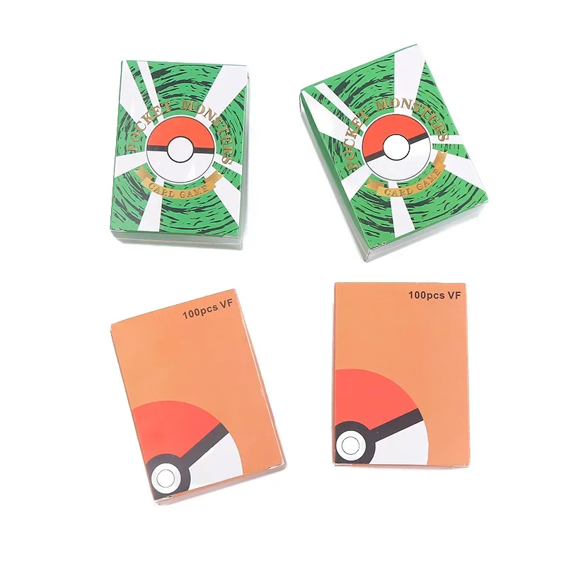 100PCS Pokemon Cards Kawaii English Pikachu Game Collector Laser Flashcards French Children\'s Party Games Playing Cards Kid Toys