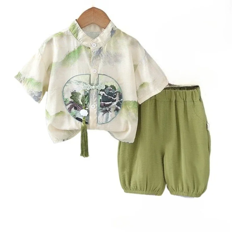 

New Summer Fashion Kids Clothing Baby Boys Clothes Suit Children Casual Short Sleeved Shirt Shorts 2Pcs/Sets Infant Tracksuits