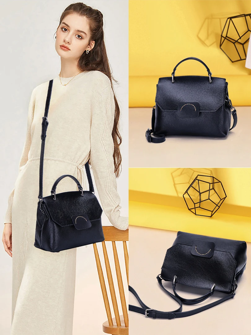 

Ретро-люксовая маленькая кожаная сумка-кроссбоди 2025: универсальная городская сумка для повседневного использования, из натуральной воловьей кожи, на одно плечо, женская