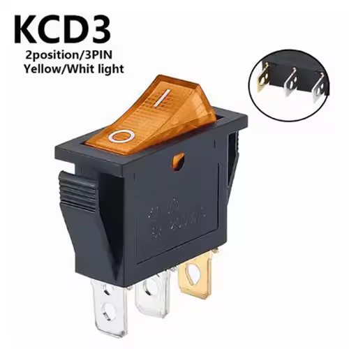 1PCS KCD3 Rocker Switch ON-OFF ON-OFF-ON 2 Position 3Pins Electrical equipment With Light Power Switch 16A 250V / 20A 125V AC - Image 11
