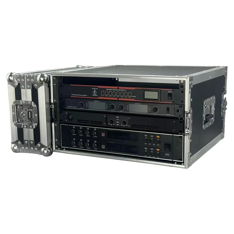 2U Chassis 3U Power Amplifier Box 4U Air Case Cabinet 6U Audio Equipment Aluminum Alloy Single Layer Standard Frame Without Whee