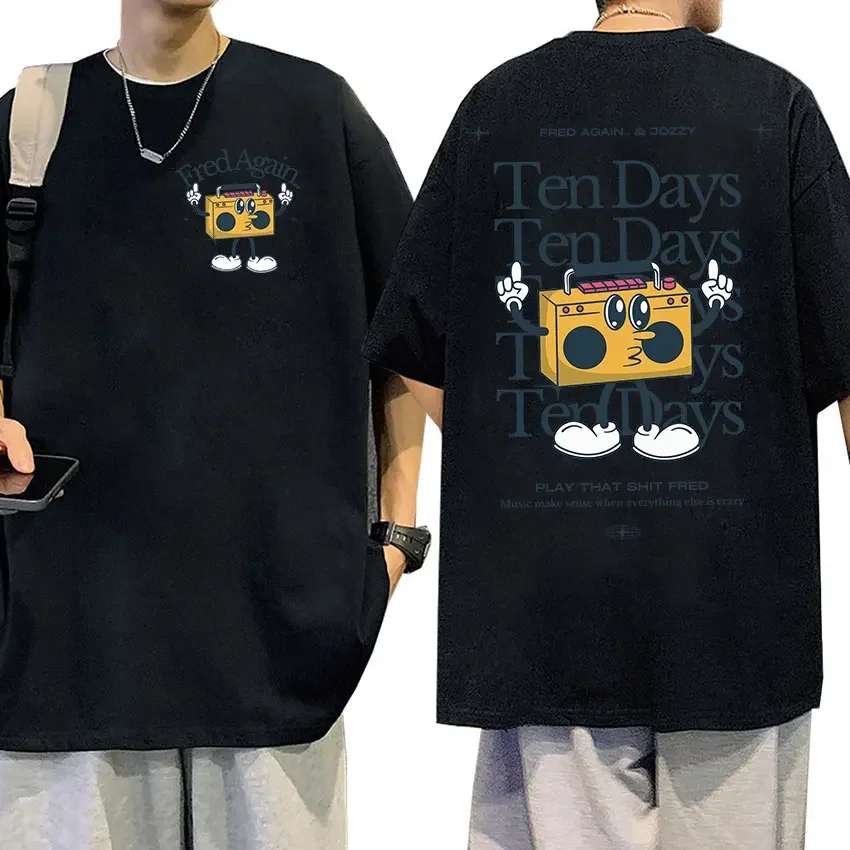 تي شيرت كبير الحجم ، تي شيرت للرجال والنساء ، برسومات مضحكة ، ريترو ، عالي الجودة ، موضة ، ملابس الشارع غير الرسمية ، فريد مرة أخرى #1