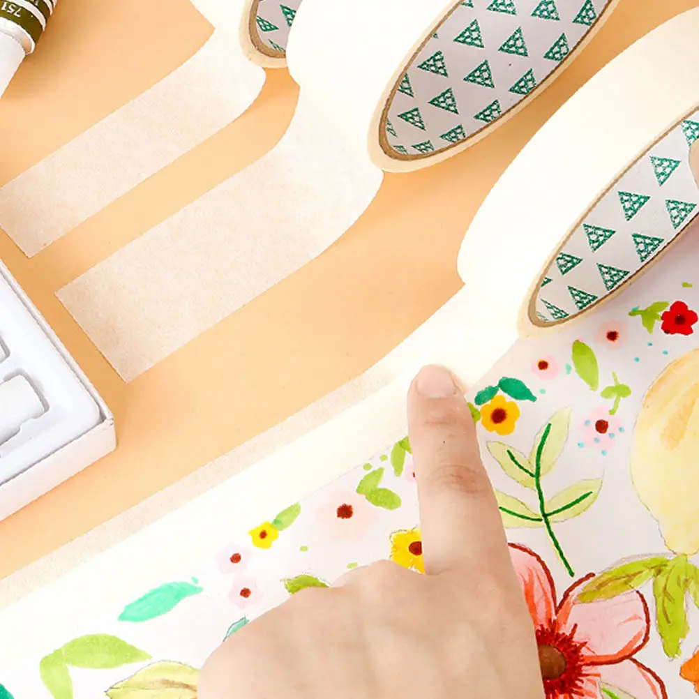 10Pcs Painting Masking Tape for DIY Crafts Art Projects Wall Decor Car Spraying Clean Removal No Residue Writable Adhesive Tape