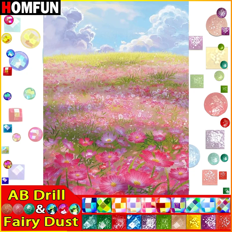 HOMFUN Fairy Dust AB Full Diamond ricamo \