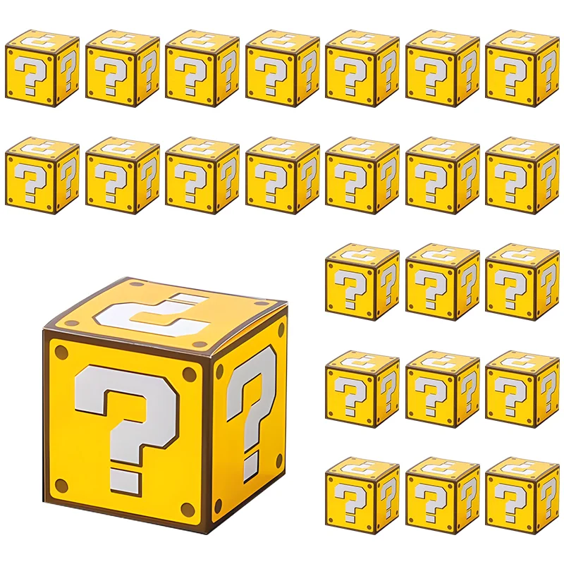 24 ~ 36 pièces blocs de questions boîte-cadeau jeu vidéo thème boîte de friandises boîte de faveur